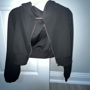 cropped lightweight zip up jacket